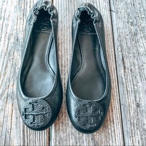 Tory Burch Black Leather Flats